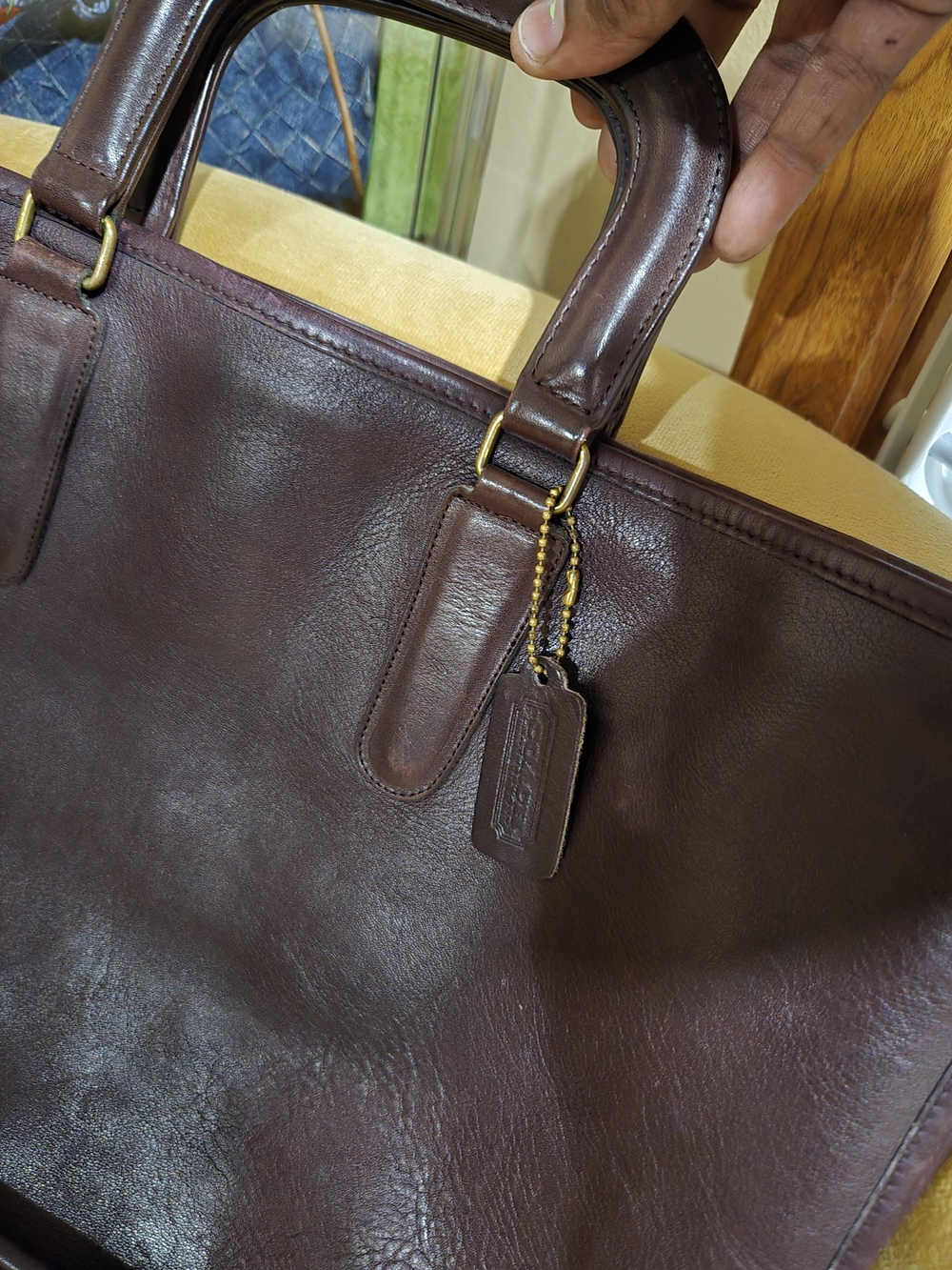 Vintage Coach Leather Portfolio Briefcase Bag - Mahogany Brown